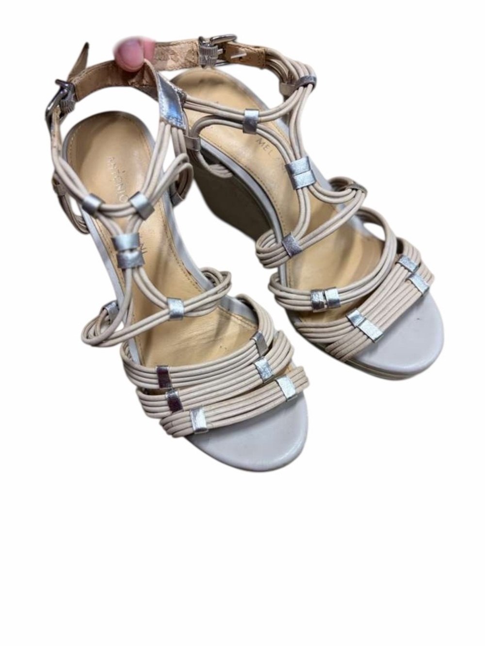 ANTONIO MELANI Cream Strappy Heeled Sandals